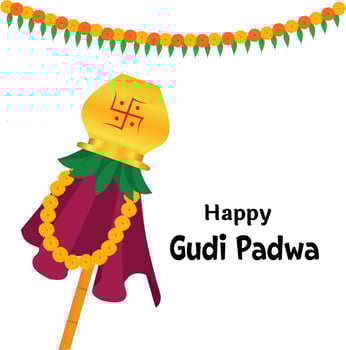 Happy Gudi Padwa Maharashtra New Year Festival Vector Illustration