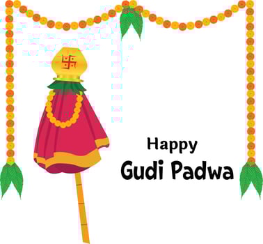 Happy Gudi Padwa Maharashtra New Year Festival Vector Illustration