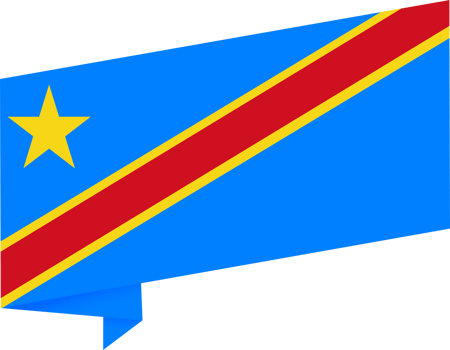 Democratic Republic of the Congo flag wave isolated on png or transparent background