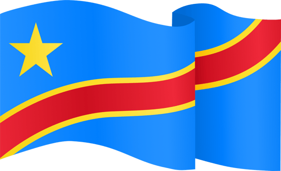 Democratic Republic of the Congo flag wave isolated on png or transparent background