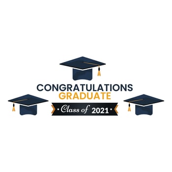 Education illustration, flat cartoon graduation hat vector