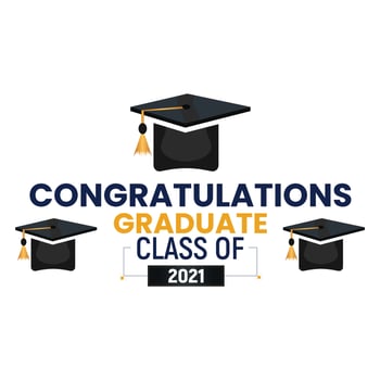 Education illustration, flat cartoon graduation hat vector