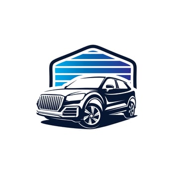 Vintage Modern SUV car logo design vector