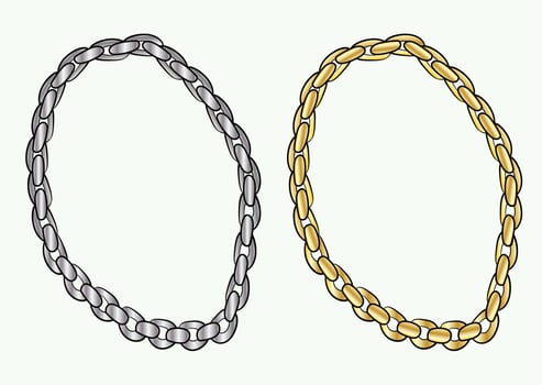 Gold and Diamond Chain Necklace Accessories style vector