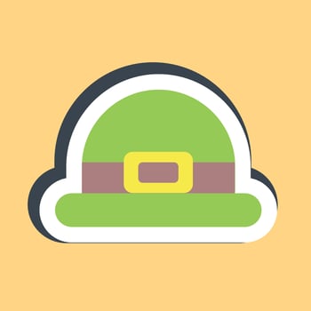 Sticker leprechaun hat. St. Patrick's Day celebration elements. Good for prints, posters, logo, party decoration, greeting card, etc. vector