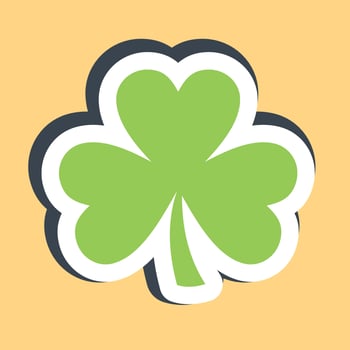 Sticker three leaf clover. St. Patrick's Day celebration elements. Good for prints, posters, logo, party decoration, greeting card, etc. vector