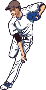 baseball player pitcher sport outdoor vector