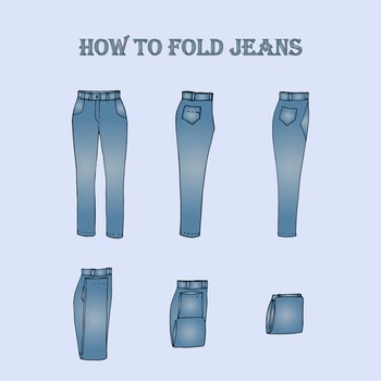 How to fold jeans pants vector