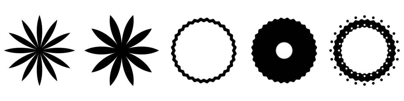 Icon set of decorative circle design element vector