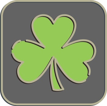 Icon three leaf clover. St. Patrick's Day celebration elements. Icons in embossed style. Good for prints, posters, logo, party decoration, greeting card, etc. vector