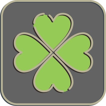 Icon four leaf clover. St. Patrick's Day celebration elements. Icons in embossed style. Good for prints, posters, logo, party decoration, greeting card, etc. vector