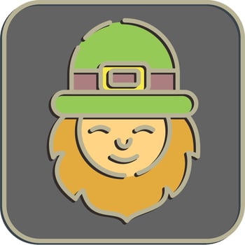 Icon leprechaun. St. Patrick's Day celebration elements. Icons in embossed style. Good for prints, posters, logo, party decoration, greeting card, etc. vector