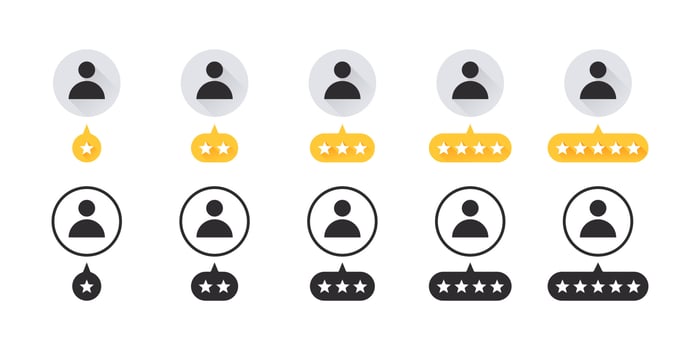 Customer feedback stars. Satisfaction and customer service. Customer review. Vector illustration