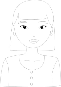 asian girl silhouette vector