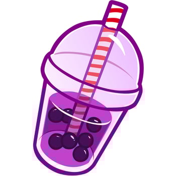 Boba Drink Emote Vector Illustration