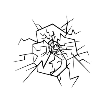 doodle crack wall, crack illustration vector