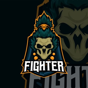 Fighter masscot logo illustration premium vector