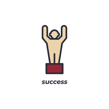 Vector sign success symbol is isolated on a white background. icon color editable.