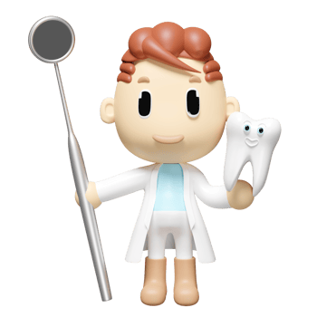 3d miniature cartoon character dentist hands hold dentist mirror, dental molar isolated. check for cavities, dental examination of the dentist, health of white teeth, oral care, 3d render png