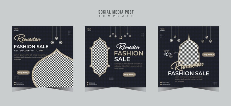 Islamic Ramadan social media post template design vector