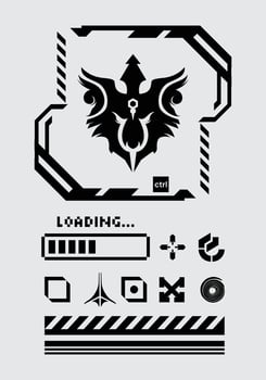 Hype Futuristic interface border cyberpunk element banner frame illustration vector t shirt design clip art