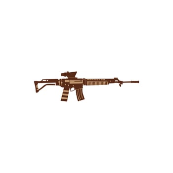 A picture of a rifle with the word rifle on it vector