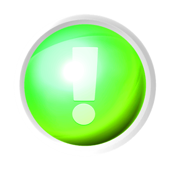 Exclamation mark or warning colorful game button png