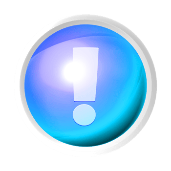 Exclamation mark or warning colorful game button png