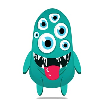 illustration unique monster design mascot vector