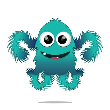 illustration unique monster design mascot vector