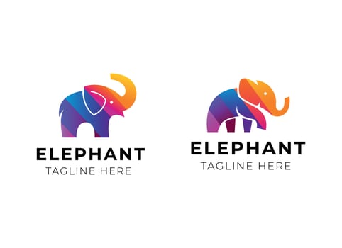 Elephant logo vector icon illustration