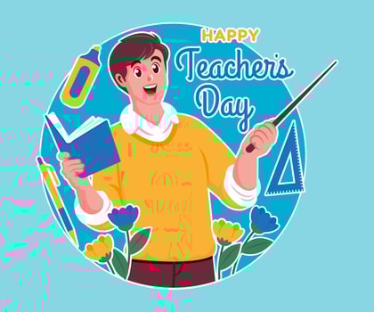 happy teachers day illustration background vector