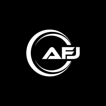 AFJ letter logo design in illustration. Vector logo, calligraphy designs for logo, Poster, Invitation, etc.
