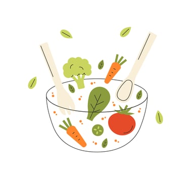 Salad bowl vector illustration
