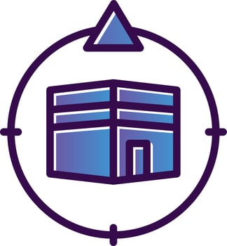 Qibla Direction Vector Icon Design