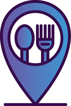 Restaurant Location Vector Icon Design