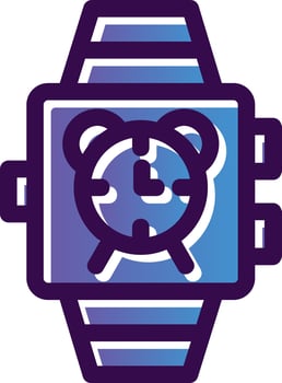 Smartwatch Alarm Vector Icon Design