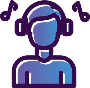 Listening Music Vector Icon Design