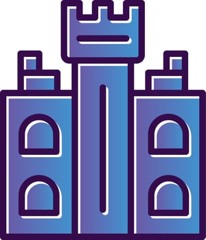 Castle Tower Vector Icon Design