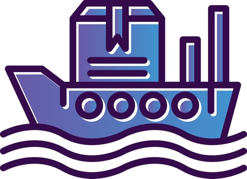 Worldwide Shipping Boat Vector Icon Design