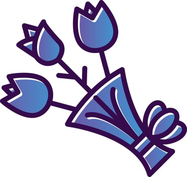 Flower Bouquet Vector Icon Design