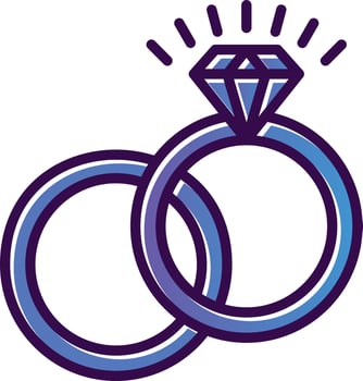 Wedding Rings Vector Icon Design