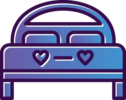 Double Bed Vector Icon Design