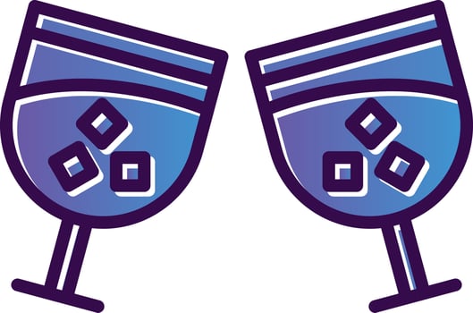 Drink Glasses Vector Icon Design