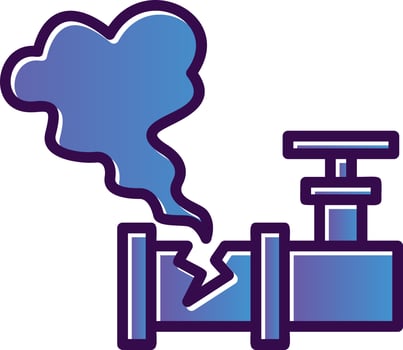 Gas Pipe Leak Vector Icon Design