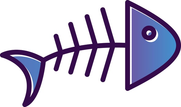 Fish Bone Vector Icon Design