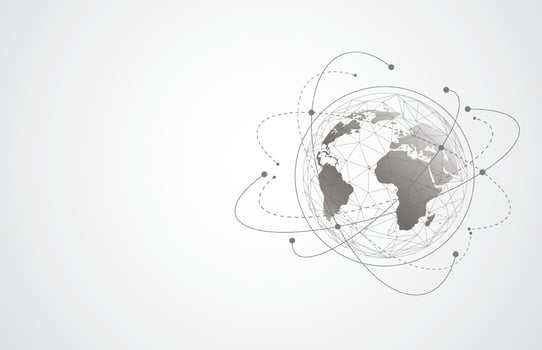 Global network connection. World map point and line composition concept of global business. Vector Illustration