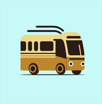 Bus icon set. bus vector icon, bus transport logo on yellow background