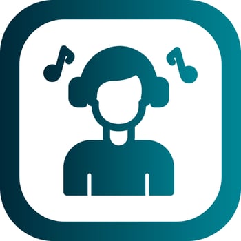 Listening Music Vector Icon Design