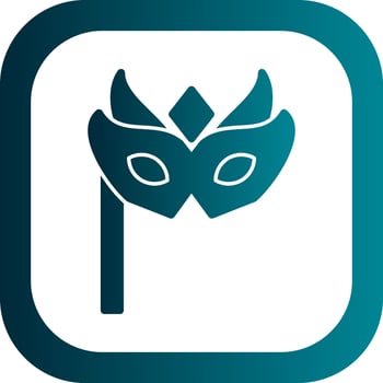 New Year Mask Vector Icon Design